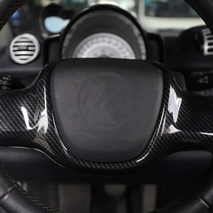 Carbon Fiber Car Steering Wheel Frame Decorative Sticker Accessories for 451 2009-2015