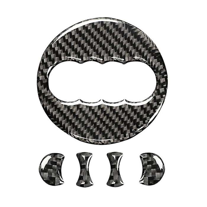 Carbon Fiber Car Steering Wheel Ring Trim Sticker Logo Decals Cover Decoration for  A3 A4 Q5 Auto St
