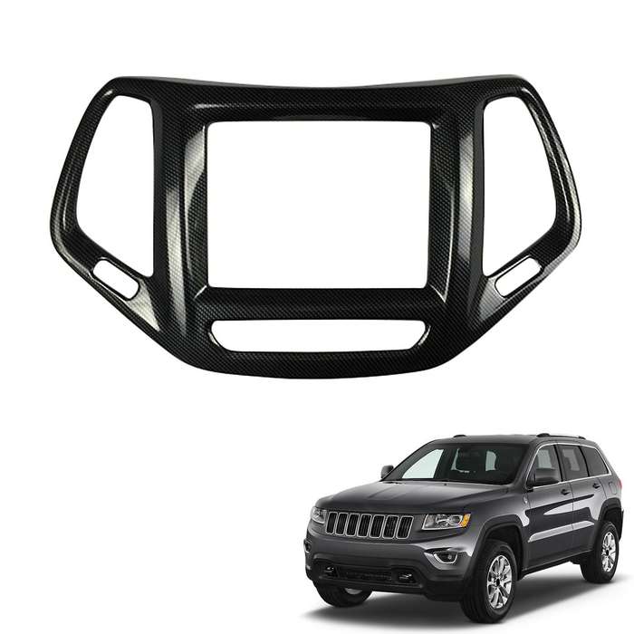 Carbon Fiber Center Console Dashboard Navigation Air Conditioner Outlet Cover Trim Panel for 2014-20