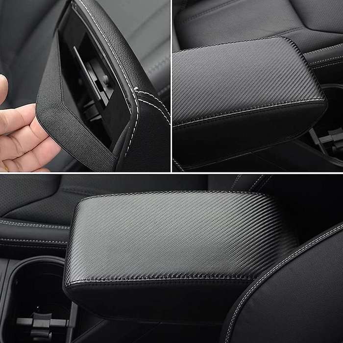 Carbon Fiber Center Console Armrest Cover Armrest Cushion Pad for 2019 2020 2021 2022
