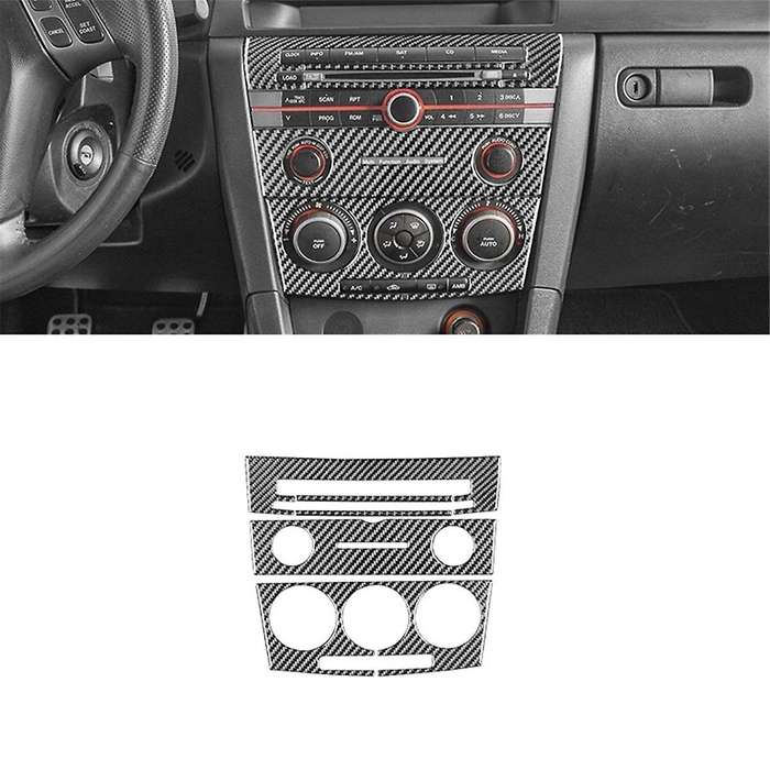 Carbon Fiber Center Console Gear Shift Panel Cover Trim Kit for 3 2004-2009 LHD Interior Accessorie