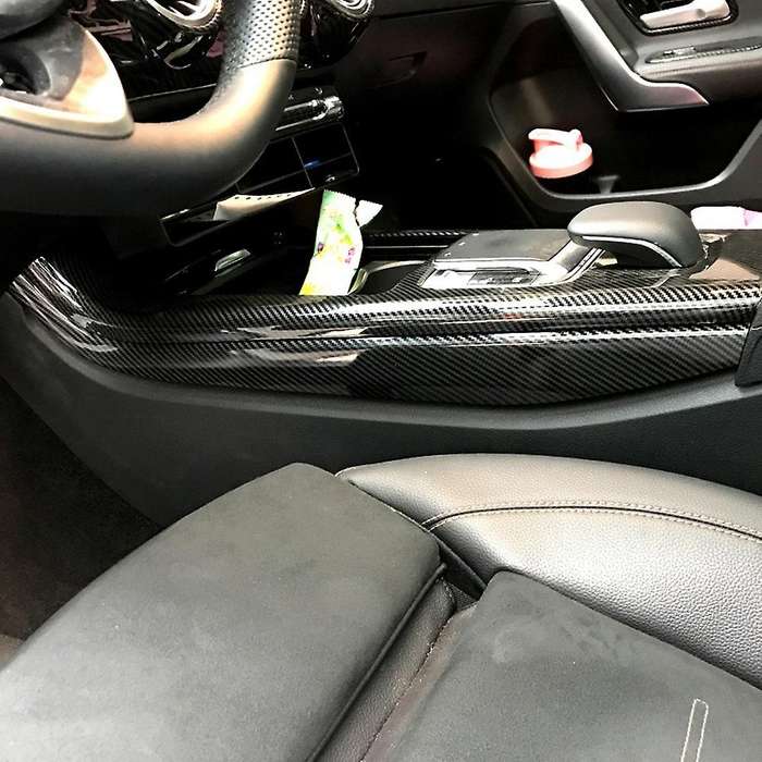 Carbon Fiber Center Console Side Panel Decorative Cover Trim for A CLA Class W177 C118 A180 A200 A22