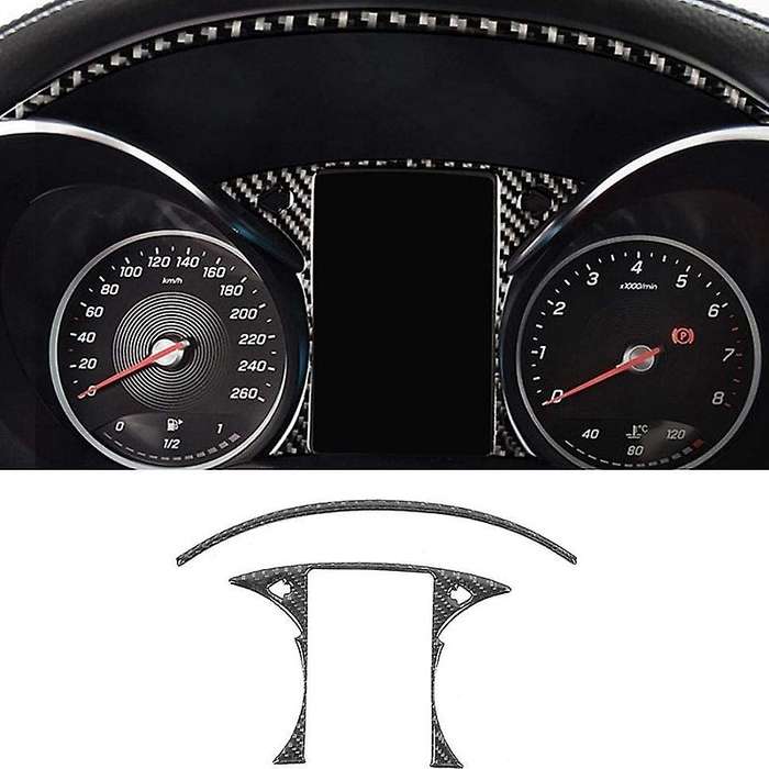 Carbon Fiber Center Control Console Panel Cover Fit for C-Class W205 GLC C180 C200