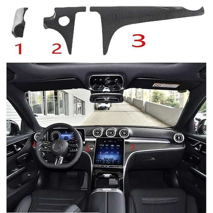 Carbon Fiber Center Control Panel Dashboard Strips Trim for W206 C Class C200 C260 C300 2022