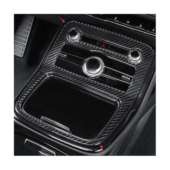 Carbon Fiber Central Control Water Cup Frame Trim Sticker Decoration for 2021 2022 Accessories