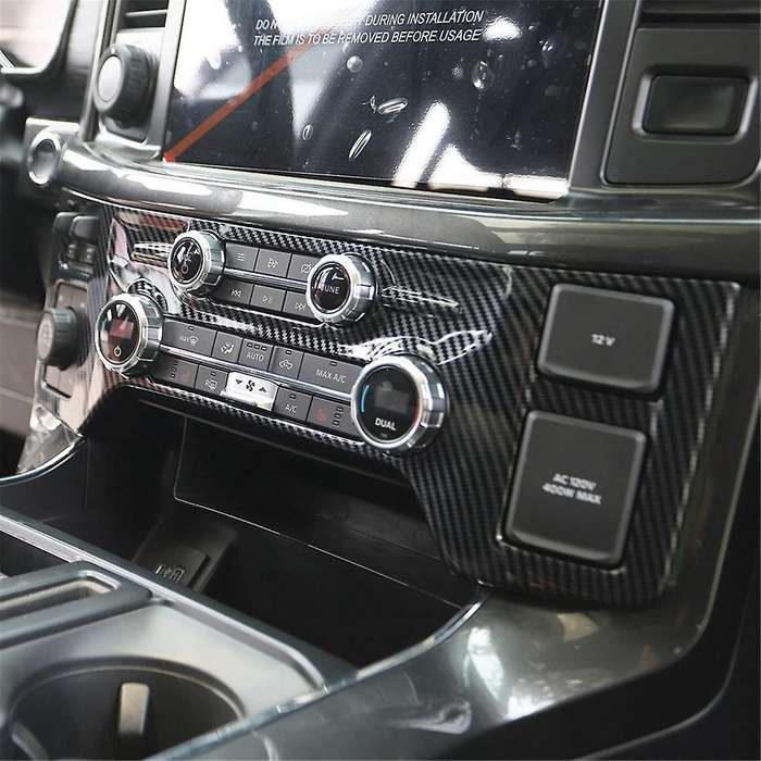 Carbon Fiber Central Control Panel Cover Trim for 2021-2023 Ac Adjustment+navigation Frame Cover ,2p