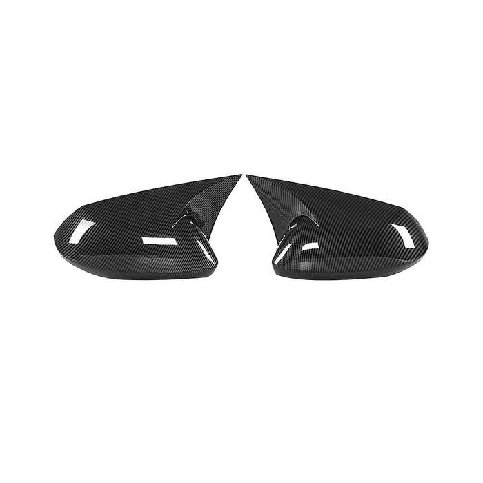 Carbon Fiber Color Ox Horn Rearview Mirror Cover Cap Trim for 2019-2023