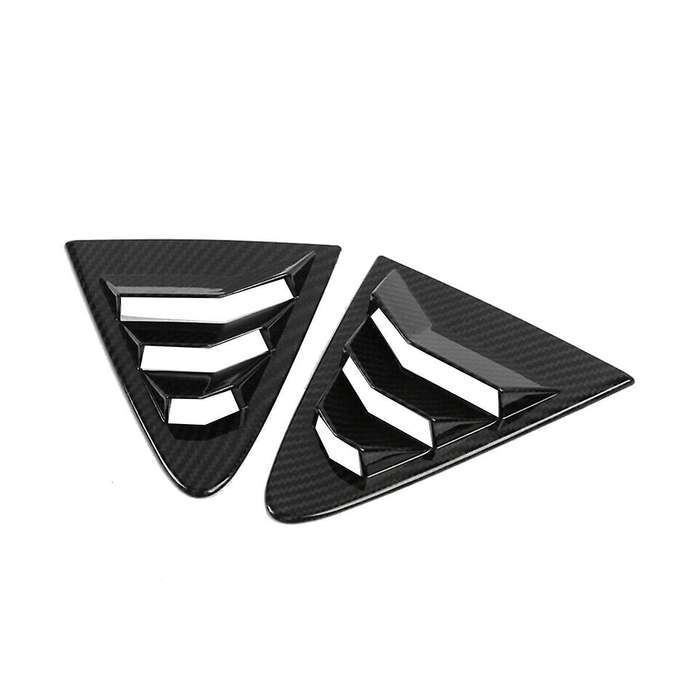 Carbon Fiber Color Rear Side Vent Quarter Window Louver Shutter Cover for 2020-2023