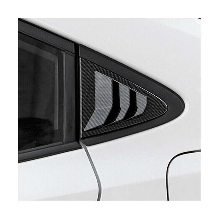 Carbon Fiber Color Rear Side Vent Quarter Window Louver Shutter Cover for 2020-2023