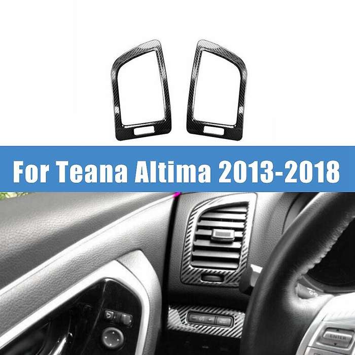 Carbon Fiber Console L&R Side AC Air Conditioning Outlet Vent Cover Trim for Teana Altima 2013-2018