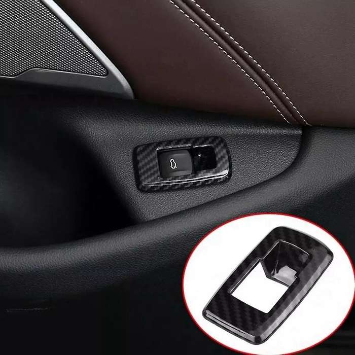 Carbon Fiber Color Style Car Interior Tail Door Switch Frame Cover Trim for- 5 Series G30 2017-2018