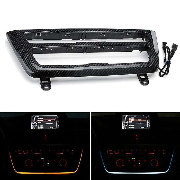 Carbon Fiber Dashboard Cover Trim AC Panel LED Ambient Light Interior Door Ambient Light Strip for 3