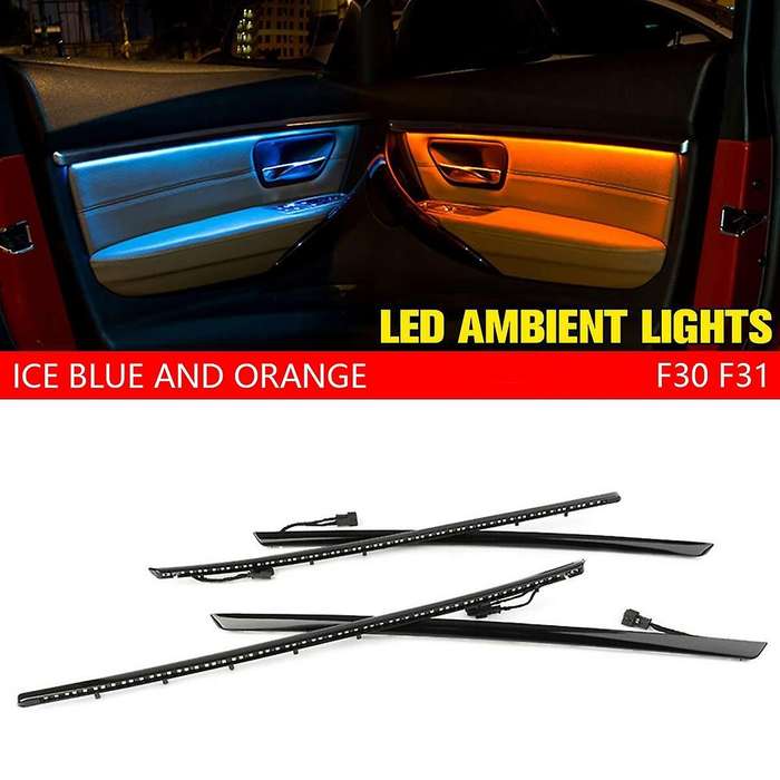 Carbon Fiber Dashboard Cover Trim AC Panel LED Ambient Light Interior Door Ambient Light Strip for 3
