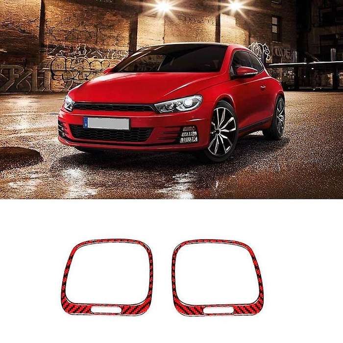Carbon Fiber Dash Side Cover Panel Trim for 2009 2010 2011 2012 2013 2014 2015 2016 (Red)