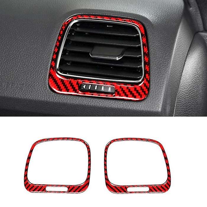 Carbon Fiber Dash Side Cover Panel Trim for 2009 2010 2011 2012 2013 2014 2015 2016 (Red)