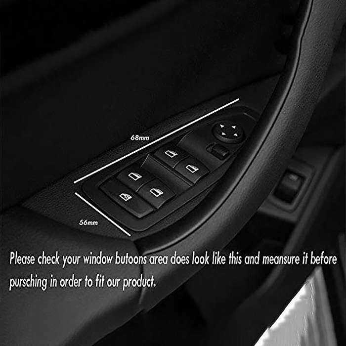 Carbon Fiber Door and Window Button Switch Frame Sticker Moulding, Door Key Frame Accessories, for F