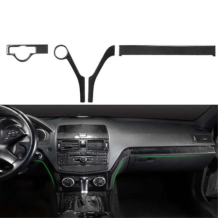 Carbon Fiber Dashboard Panel Cover Trim for C Class W204 2007-2010