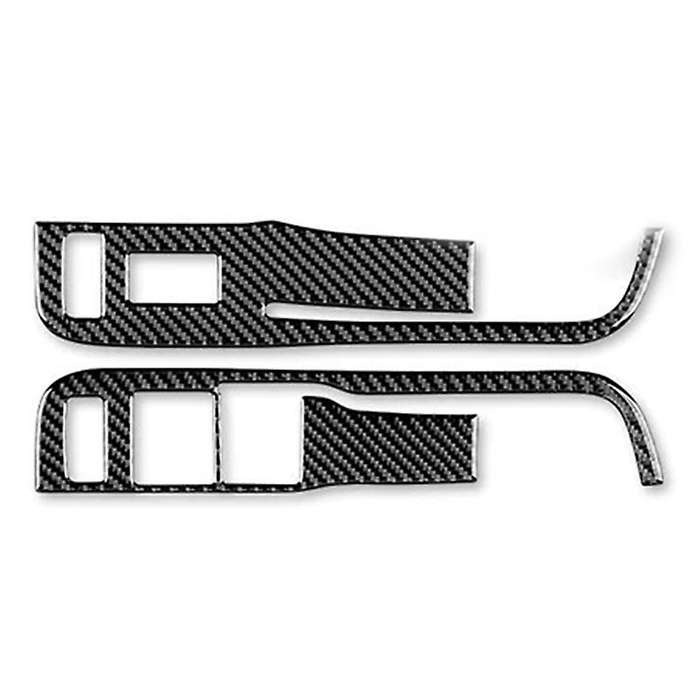 Carbon Fiber Door Window Control Switch Panel Sticker Trim Decal for 2013-2015 Accessories, Black