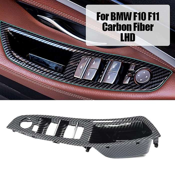 Carbon Fiber Door Window Switch Control Panel Cover Trim for 5 Series F10 F11 F18 520I 523I 525I 528