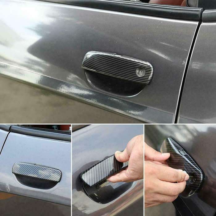 Carbon Fiber Door Handle Trim Cover Accessories for 2012-2020