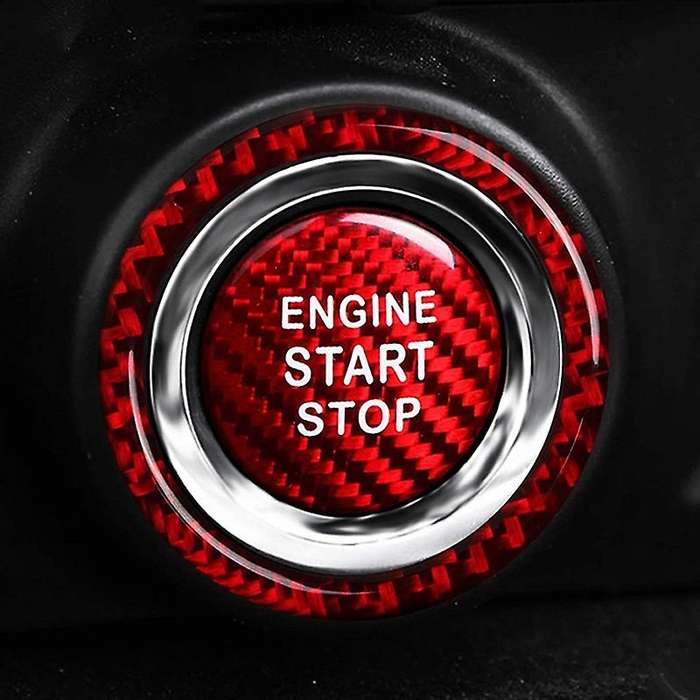 Carbon Fiber Engine Start Stop Switch Button Frame Decal Cover Trim for BRZ 2012-2019
