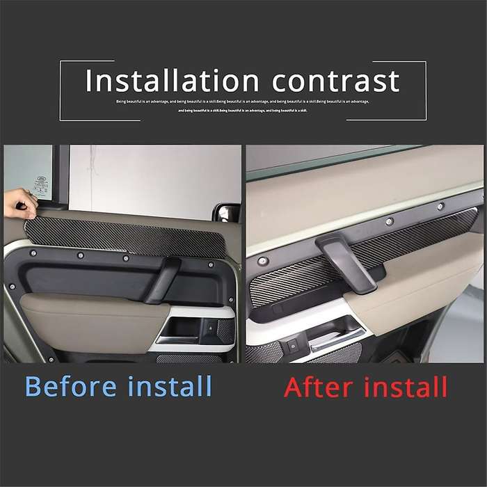 Carbon Fiber for 110 130 2020-2024 Rear Door Inner Armrest Panel Cover Trim Interior Accessories