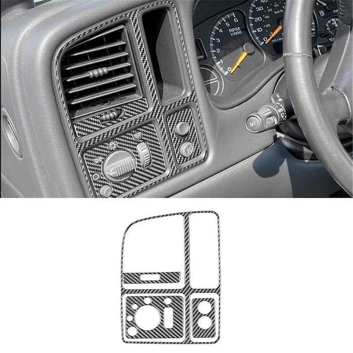 Carbon Fiber for 1500 1999-2002 Center Console Driver Side Air Outlet Vent Cover Trim Accessories ,A