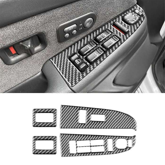 Carbon Fiber for 1500 1999-2002 Window Lift Switch Cover Trim Frame Interior Accessories