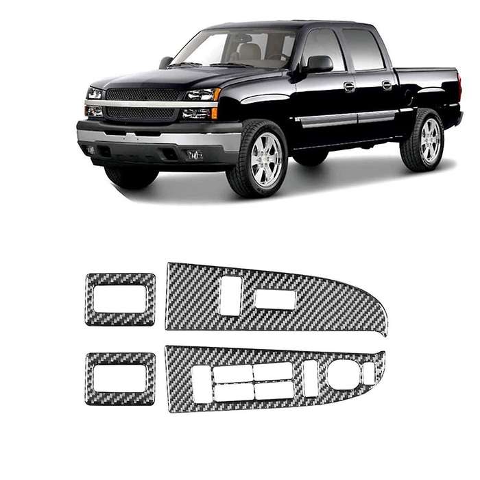 Carbon Fiber for 1500 1999-2002 Window Lift Switch Cover Trim Frame Interior Accessories
