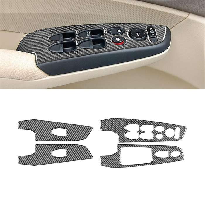 Carbon Fiber for 8th 2006-2011 Car Window Lift Switch Cover Sticker Trim Accessories ,LHD