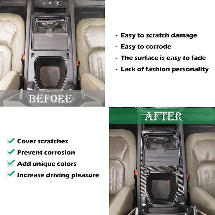 Carbon Fiber for 90 110 130 2020-2024 Center Console Storage Panel Cover Trim Interior Accessories