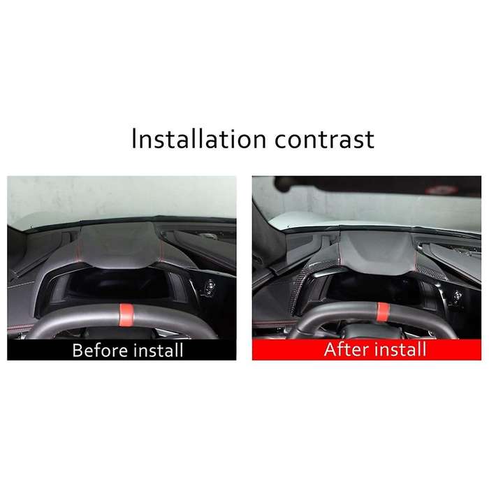 Carbon Fiber for C8 2020-2024 Dashboard Cover, Side Instrument Hood Panel Trim Accessories