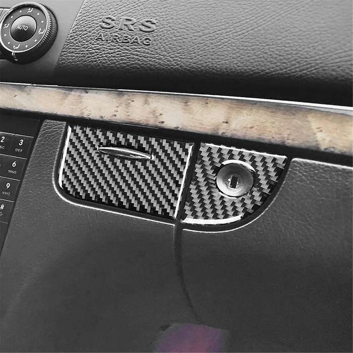 Carbon Fiber for E-Class W211 2003-2009 Storage Box Lock Cover Trim Interior Accessories
