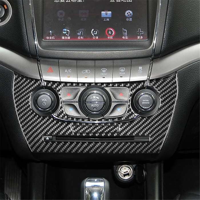 Carbon Fiber for Journey 2011-2017 Center Air Condition Control Adjustment Trim Frame Panel Cover A