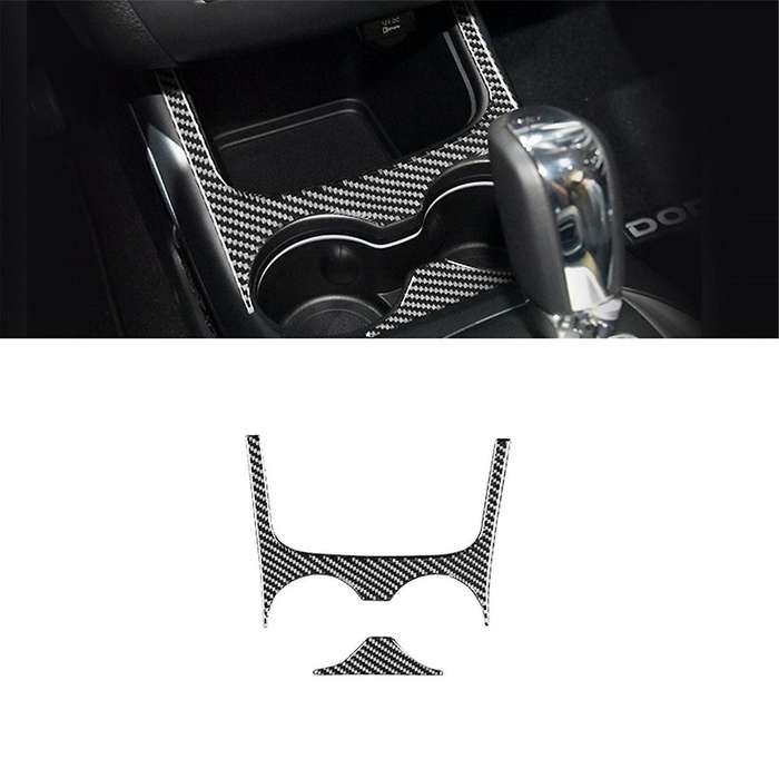 Carbon Fiber for Journey 2011-2017 Center Console Water Cup Holder Trim Frame Cover Interior Accesso