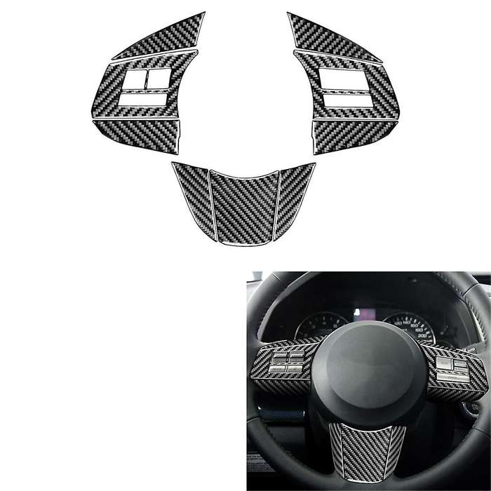 Carbon Fiber for Legacy 2010-2014 Steering Wheel Button Panel Cover Trim Decal Accessories LHD,A