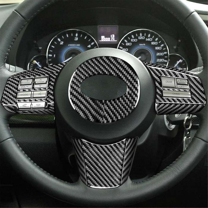 Carbon Fiber for Legacy 2010-2014 Steering Wheel Button Panel Cover Trim Decal Accessories LHD,B