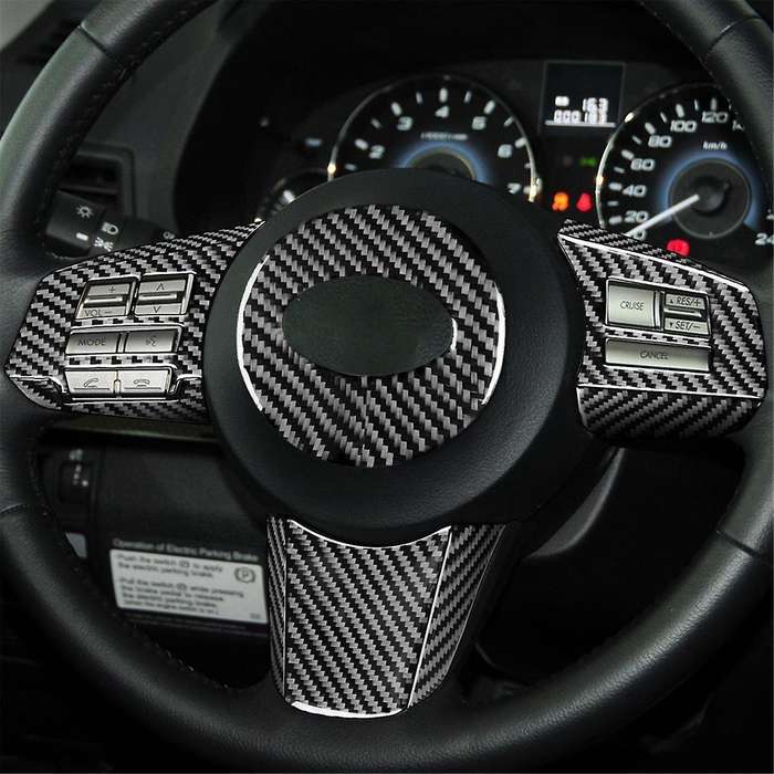 Carbon Fiber for Legacy 2010-2014 Steering Wheel Button Panel Cover Trim Decal Accessories LHD,B