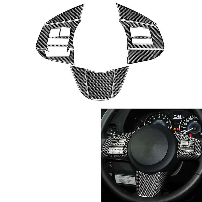 Carbon Fiber for Legacy 2010-2014 Steering Wheel Button Panel Cover Trim Decal Accessories LHD,B