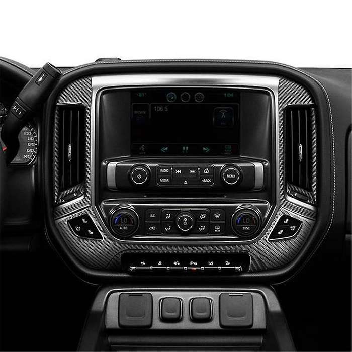 Carbon Fiber for Sirrra 1500 2014-2018 Center Console Air Vent Cover Trim Interior Accessories