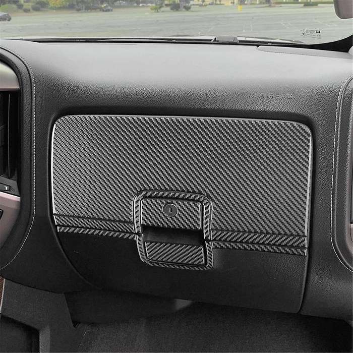 Carbon Fiber for Sirrra 1500 2014-2018 Co-Pilot Glove Storage Box Cover Trim Interior Accessories
