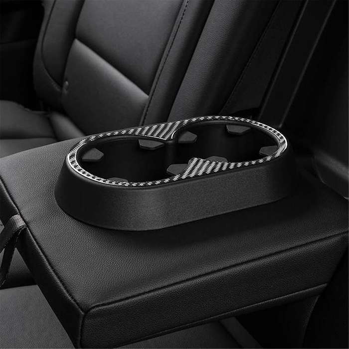 Carbon Fiber for Sirrra 1500 2014-2018 Rear Water Cup Holder Panel Cover Trim Interior Accessories