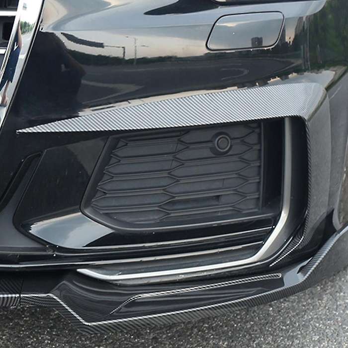 Carbon Fiber Front Bumper Lip Splitter Fog Light Eyebrow Cover Trim for  A6L C8 2019 2020
