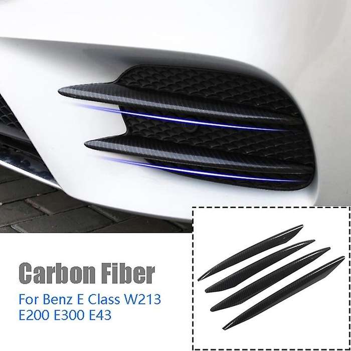 Carbon Fiber Front Bumper Lip Splitter Spoiler Fog Lights Trim Sticker for E Class W213 E200 E300 E4