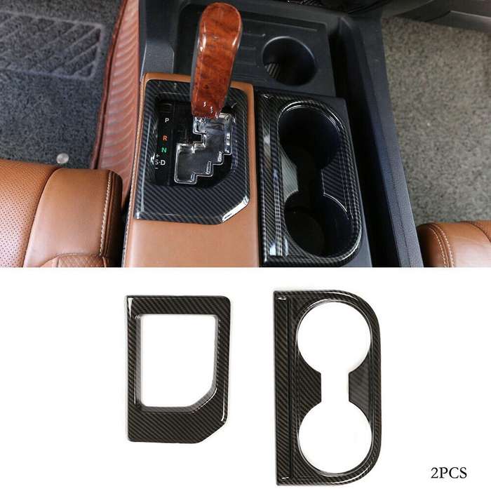 Carbon Fiber Gear Panel & Water Cup Holder Cover for - 2014-2021