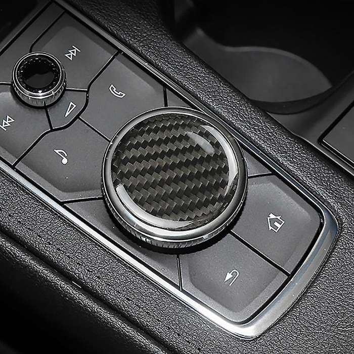 Carbon Fiber Gear Panel Sound and Multimedia Knob Cover Button Decoration Sticker for CT5 CT6 XT4 XT