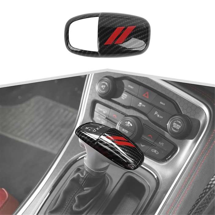 Carbon Fiber Gear Shift Knob Cover Trim for Charger 2015-2024 Durango 2018-2024 A