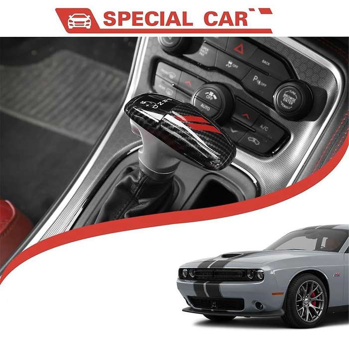 Carbon Fiber Gear Shift Knob Cover Trim for Charger 2015-2024 Durango 2018-2024 A