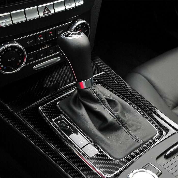 Carbon Fiber Gear Shift Panel Cover Trim Set for - C Class W204 2007-2013