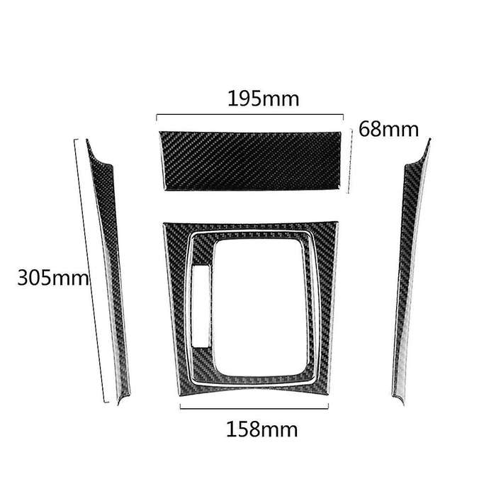 Carbon Fiber Gear Shift Panel Cover Trim Set for - C Class W204 2007-2013